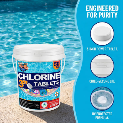 50 lbs 3-Inch Stabilized Chlorine Tablets (90% Available Chlorine)