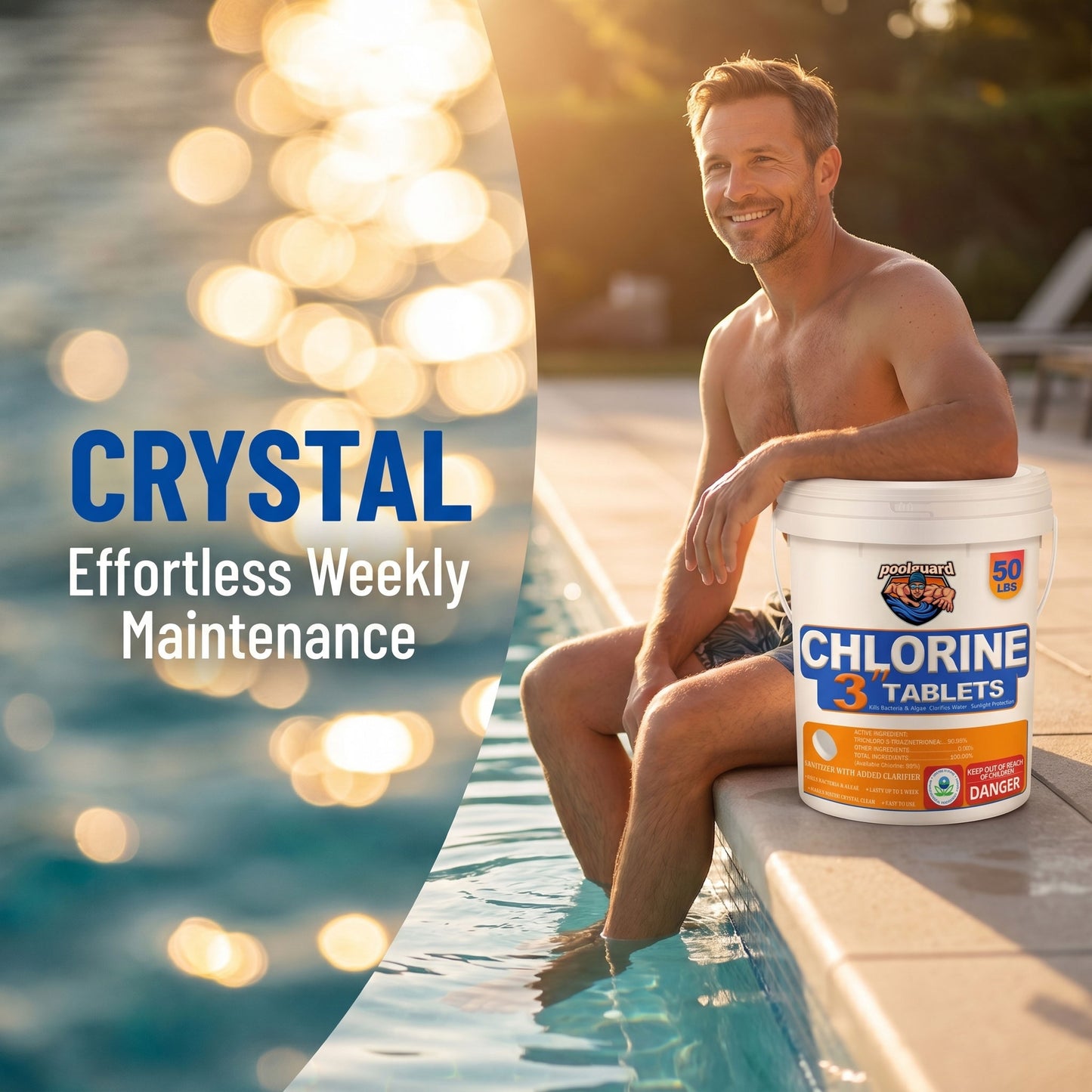 50 lbs 3-Inch Stabilized Chlorine Tablets (90% Available Chlorine)