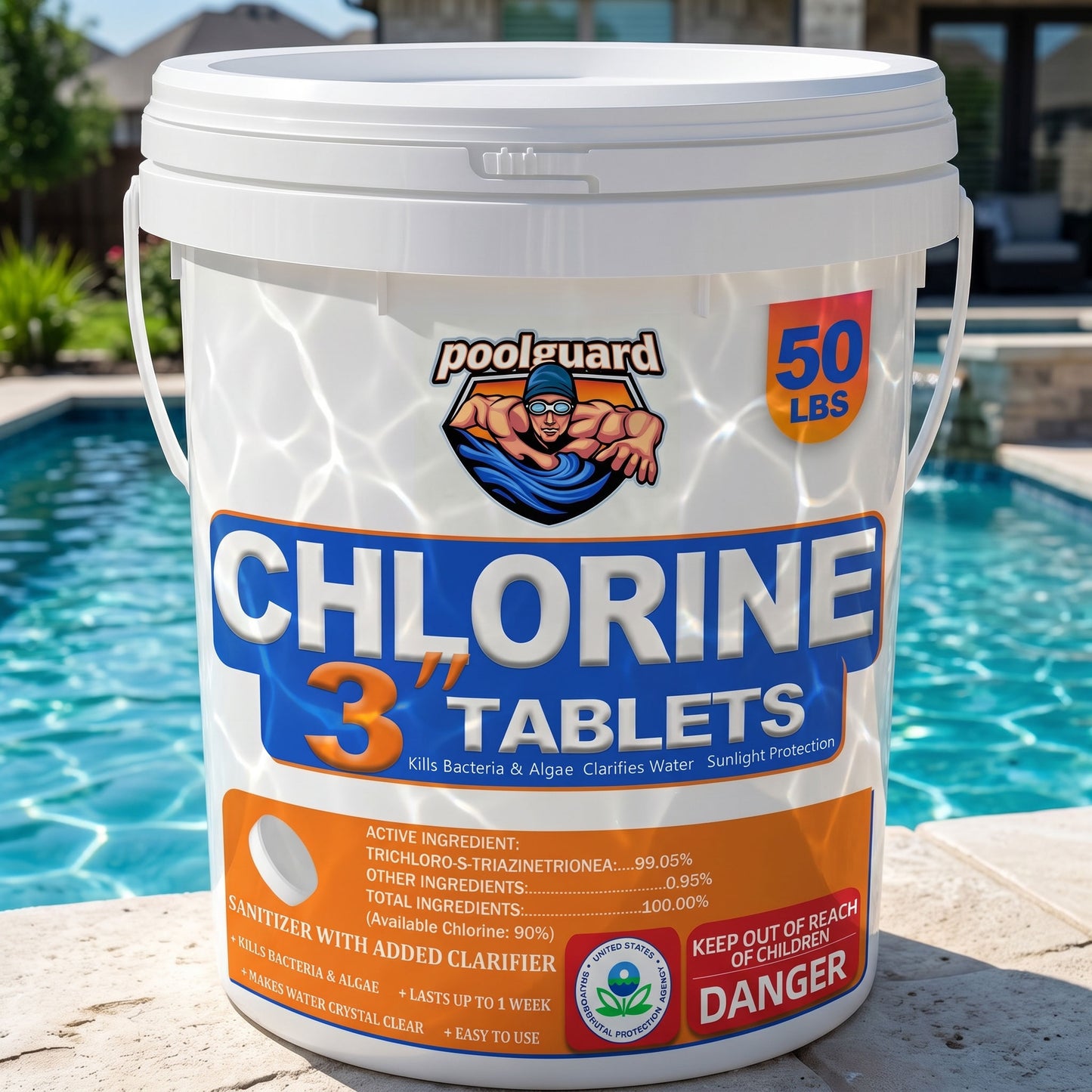 50 lbs 3-Inch Stabilized Chlorine Tablets (90% Available Chlorine)