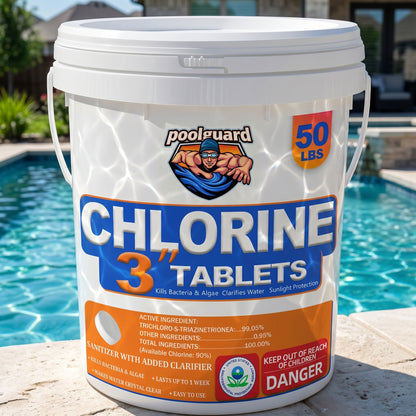 50 lbs 3-Inch Stabilized Chlorine Tablets (90% Available Chlorine)