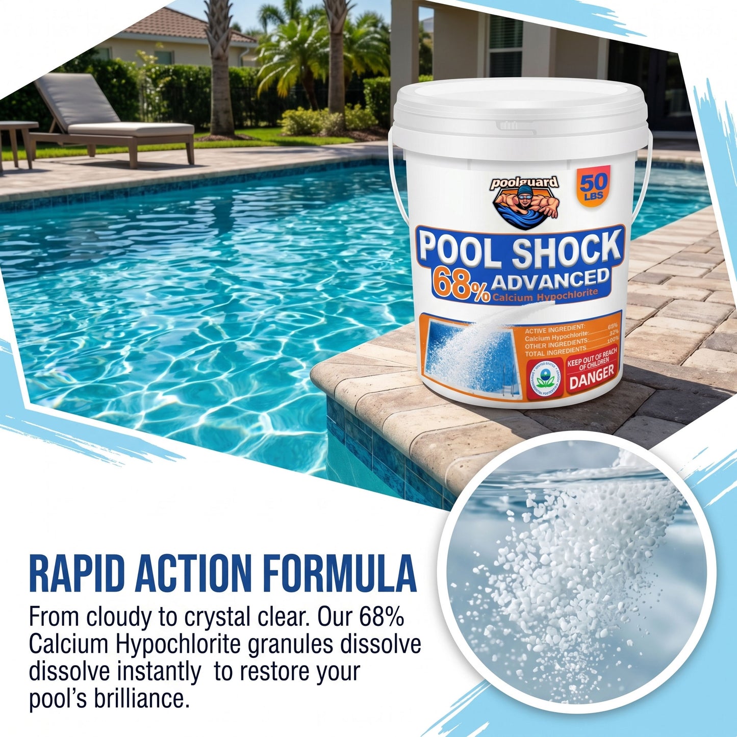Pool Shock - 50 lbs Bucket for Swimming Pools
