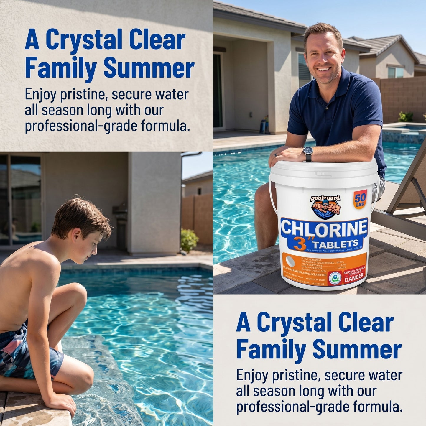 50 lbs 3-Inch Stabilized Chlorine Tablets (90% Available Chlorine)